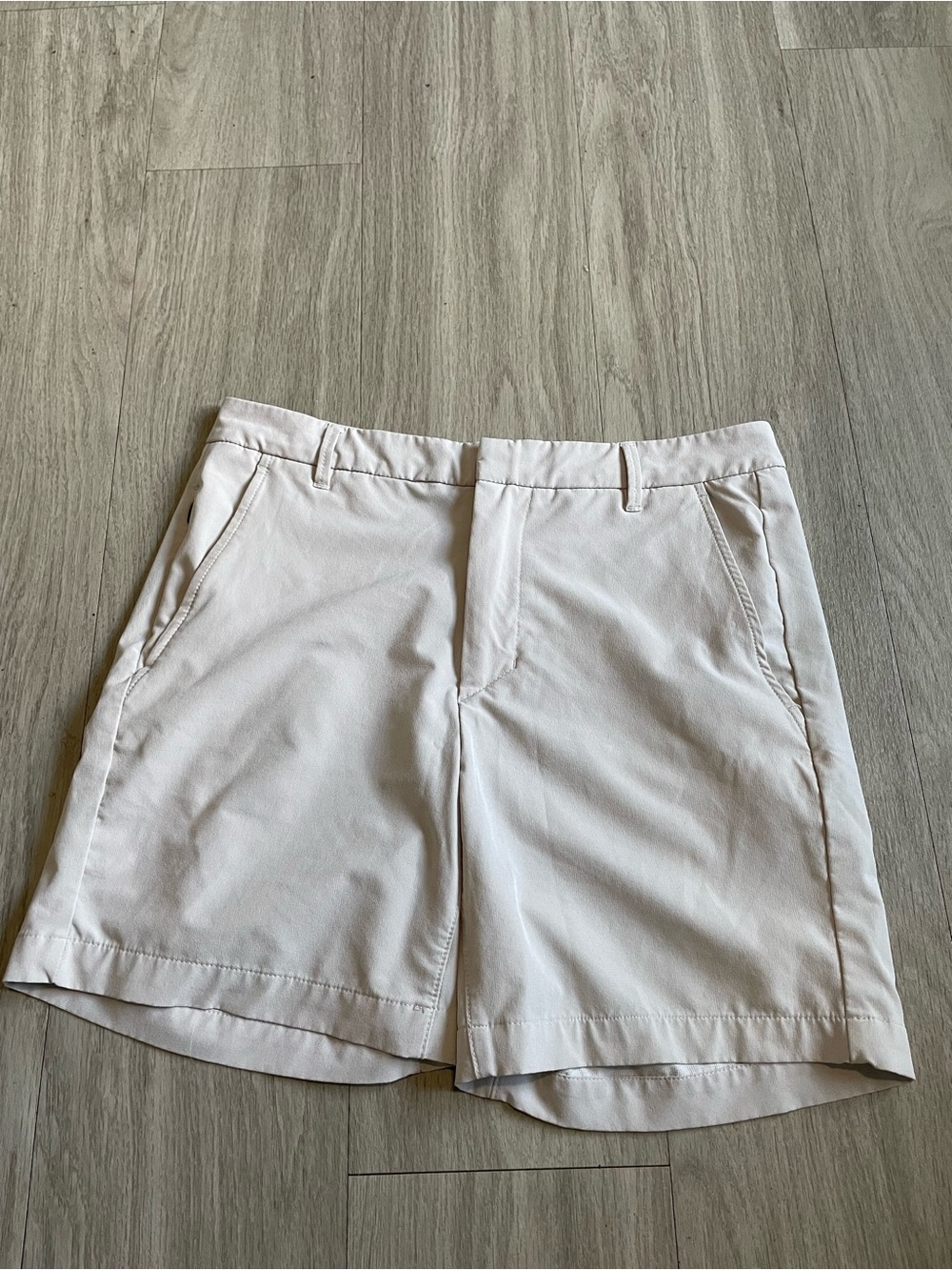 all in motion Men's Cream Flat-Front Shorts